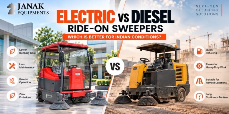 Electric ride-on sweeper vs diesel ride-on sweeper